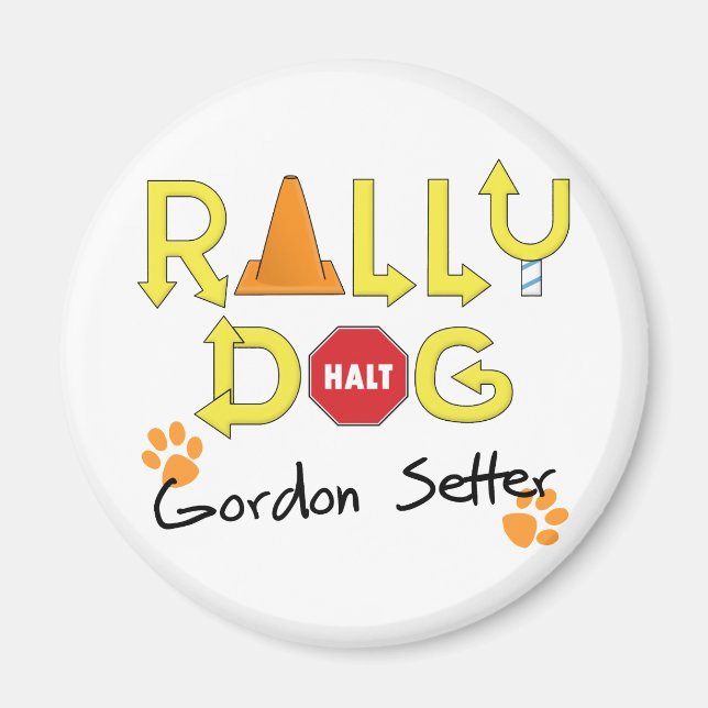 Gordon Setter Rally Dog Magnet (Front)