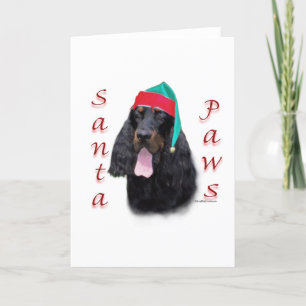 Gordon Setter Santa Paws Holiday Card