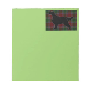 Gordon Setter Silhouetted on Clan Gordon Tartan Notepad
