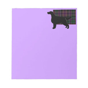 Gordon Setter Silhouetted on Clan Gordon Tartan Notepad