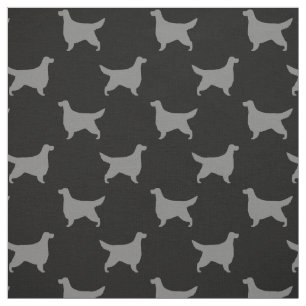 Gordon Setter Silhouettes Pattern Black and Grey Fabric