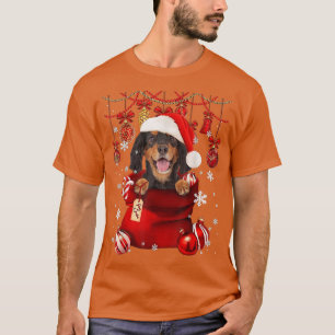 Gordon Setter Snow Ball Dog in Pocket Bag Winter T-Shirt
