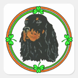 Gordon Setter St Patricks Square Sticker