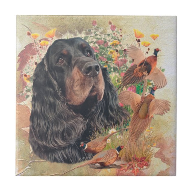 Gordon Setter Tapestry Coffee Mug Throw Pillow Bev Tile (Front)