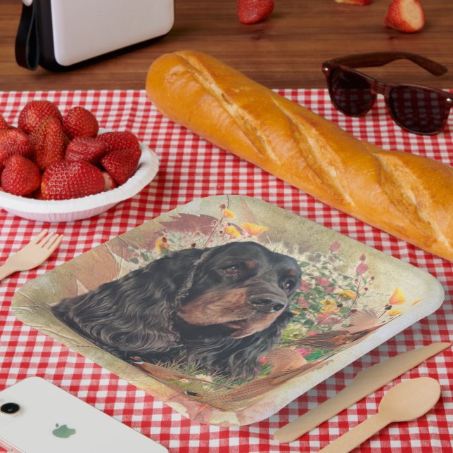 Gordon Setter Tapestry Poster Acrylic Print Tripty Paper Plate (Picnic)