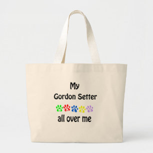Gordon Setter Walks Design Large Tote Bag