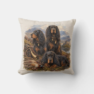 Gordon setter with pheasants, Art Cushion