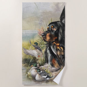 Gordon Setters , Passion for Birds , Art Beach Towel