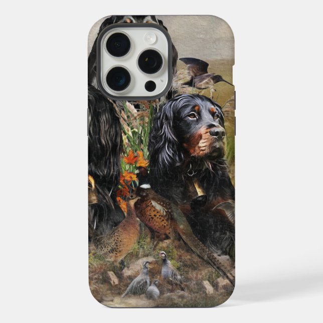 Gordon Setters , Passion for Birds , Art iPhone Case (Back)