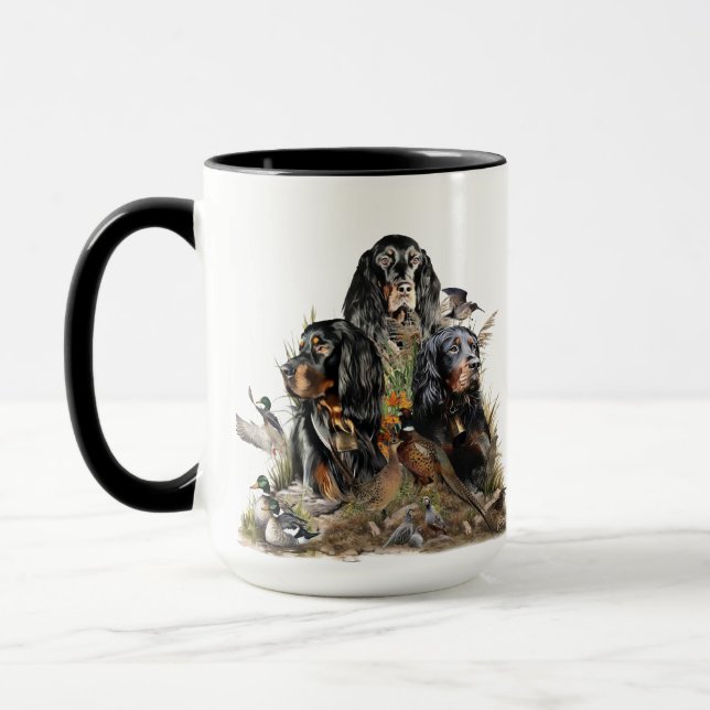 Gordon Setters , Passion for Birds , Art Mug (Left)