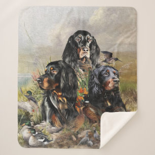 Gordon Setters , Passion for Birds , Art Sherpa Blanket