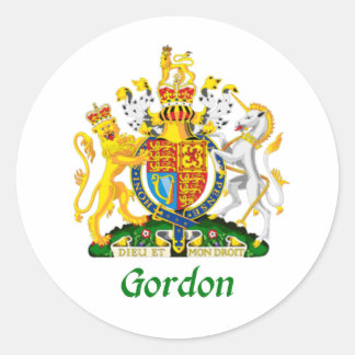 Gordon Shield of Great Britain Classic Round Sticker