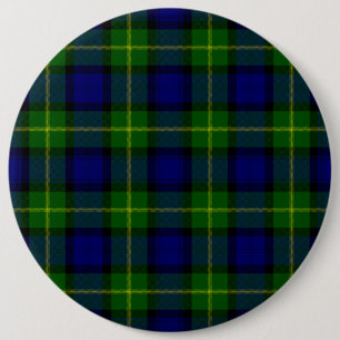 Gordon tartan blue green plaid 6 cm round badge