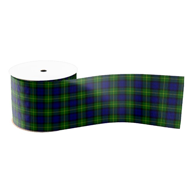Gordon tartan blue green plaid grosgrain ribbon (Spool)