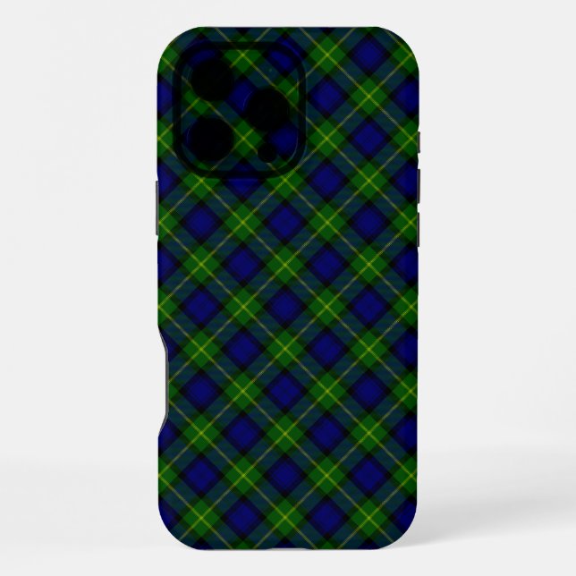 Gordon tartan blue green plaid iPhone case (Back)
