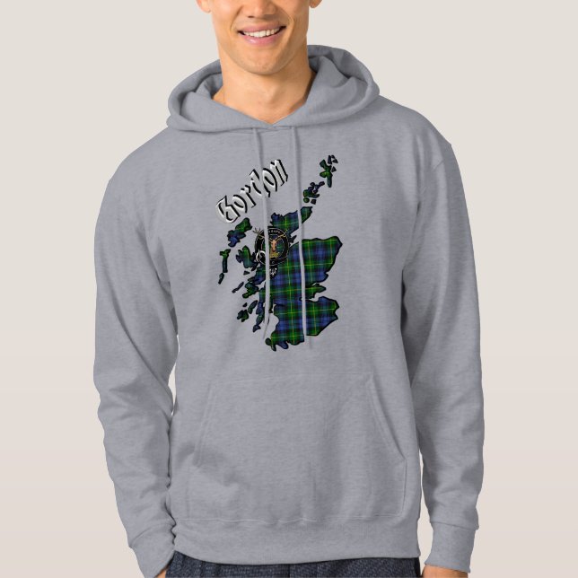 Gordon Tartan Map & Badge Hoodie (Front)