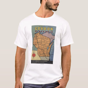 Gordon, Wisconsin - Large Letter Scenes T-Shirt