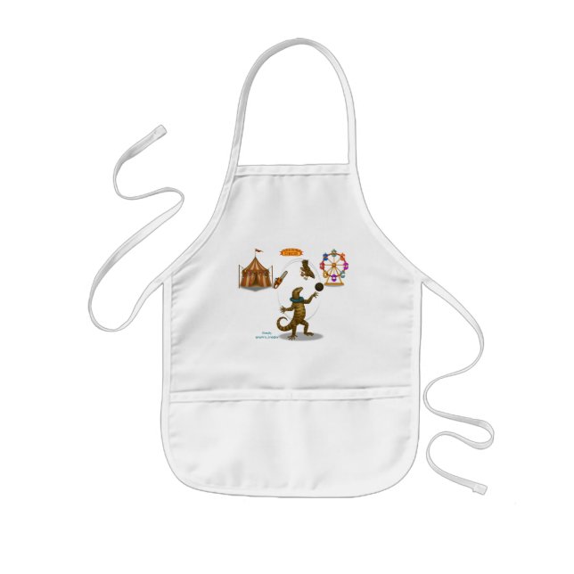 Gordy, goanna juggler kids apron (Front)