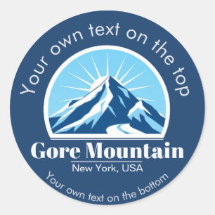 Gore Mountain, New York, NY ski medal Classic Round Sticker