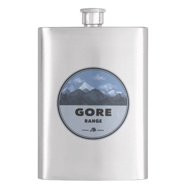 Gore Mountain Range Colorado Camping Hip Flask (Front)