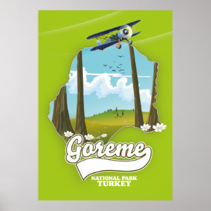 Goreme national park Turkey Map Poster