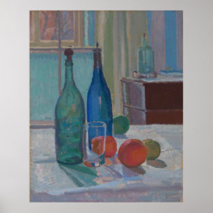Gore's Blue and Green Bottles and Oranges Poster