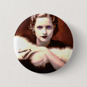 Gorgeous 1920s Woman with Intense Blue Eyes 6 Cm Round Badge