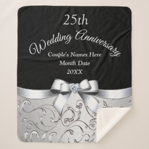 Gorgeous 25 Year Anniversary Gift for Wife Husband Sherpa Blanket