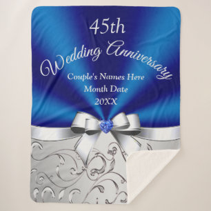 Gorgeous 45 year Anniversary Gift, Small to Large Sherpa Blanket