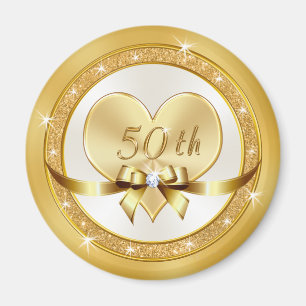 Gorgeous 50th Anniversary Favours Cheap Gold Magnet