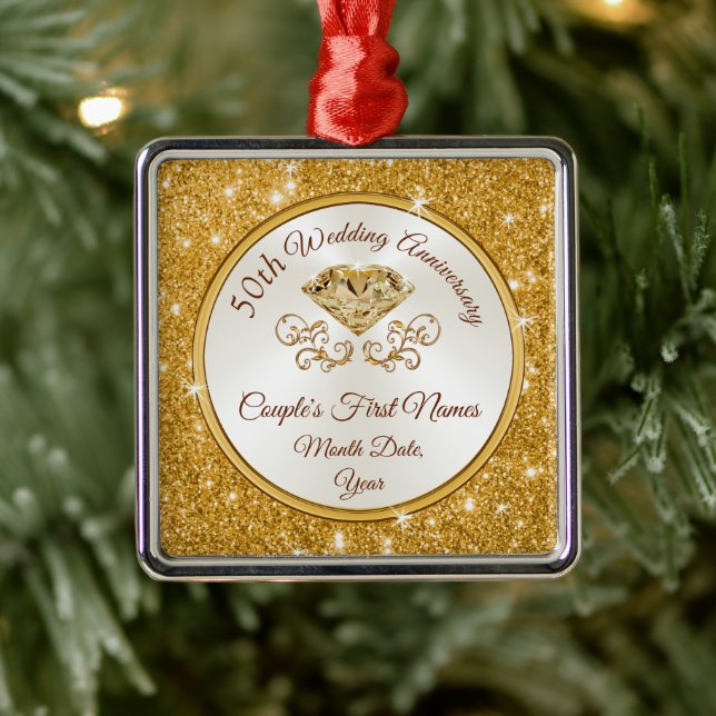 Gorgeous 50th Anniversary Ornament Personalised (Tree)