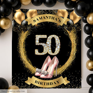 Gorgeous 50th Birthday Diamond Numbers High Heels Tapestry