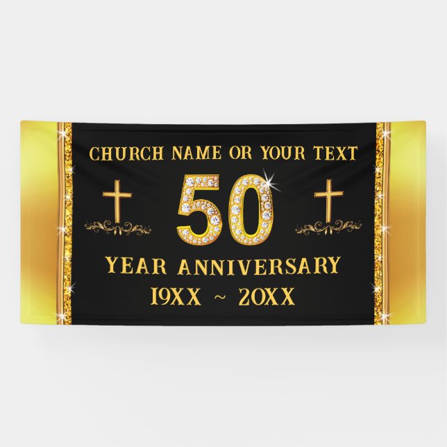 Gorgeous, 50th Church Anniversary, Decorations, Banner (Horizontal)