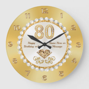 Gorgeous, 80th Birthday Clock, 80th Birthday Gifts Large Clock