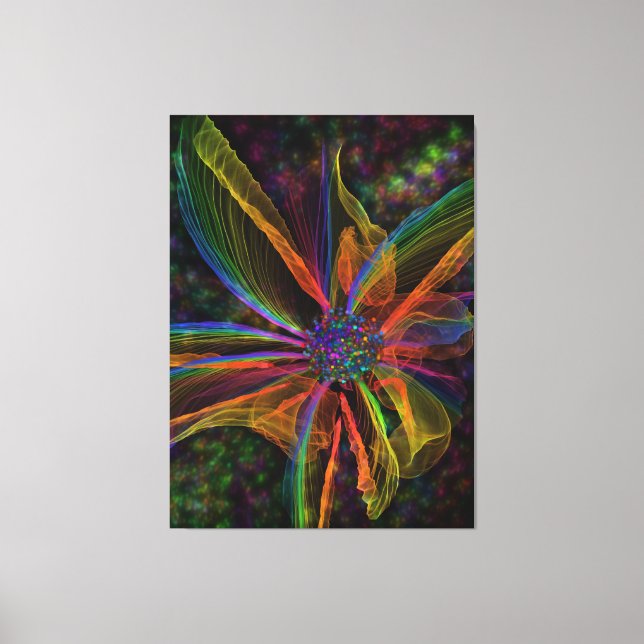Gorgeous Abstract Flower Wrapped Canvas (Front)