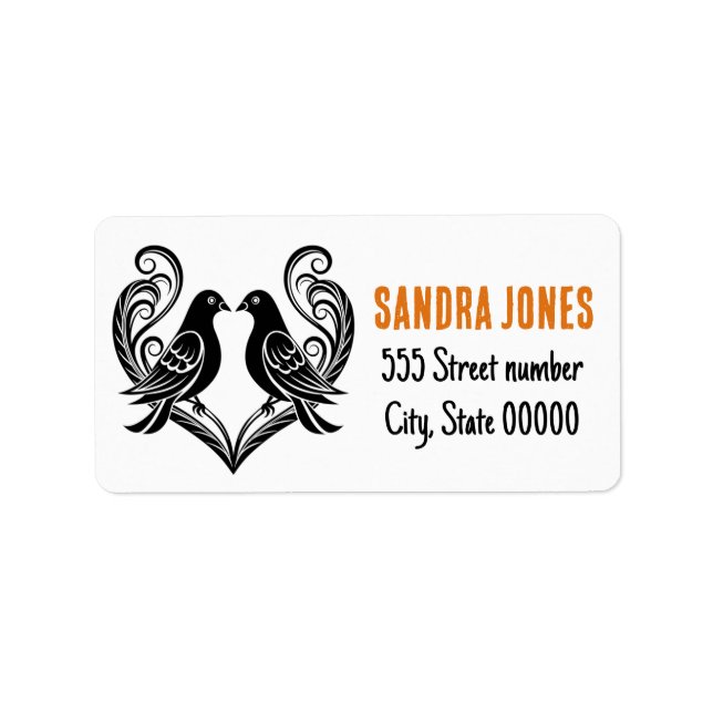 Gorgeous address labels love birds (Front)