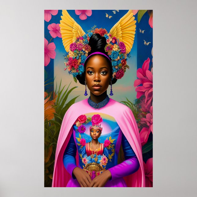 Gorgeous African princess with wings Poster (Front)