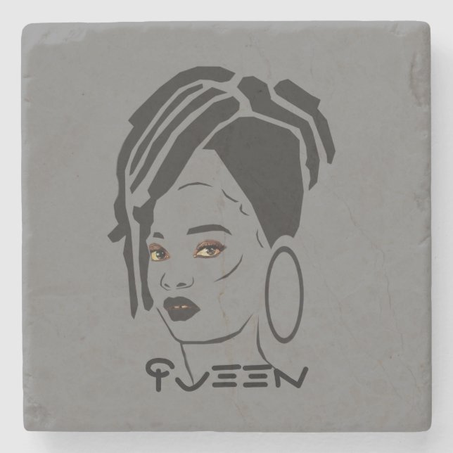 Gorgeous African Queen Marble Coaster (Front)