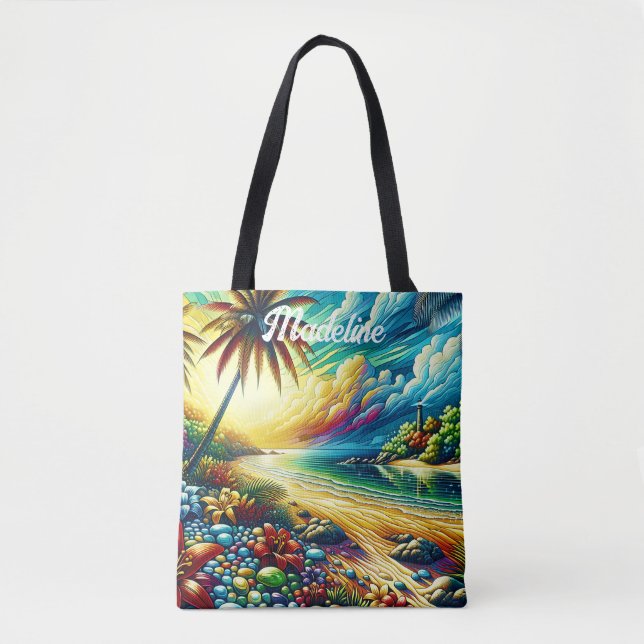 Gorgeous Ai Art | Coastal Beauty Personalised Tote Bag (Front)