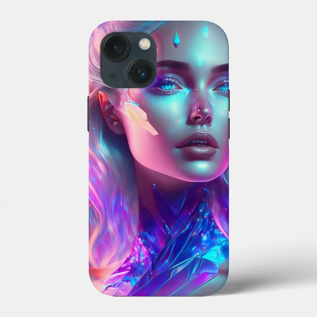 Gorgeous Ai Art Pretty Icy Glass like Woman Case-Mate iPhone Case (Back)