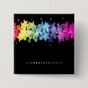 Gorgeous and Colourful Stars 15 Cm Square Badge