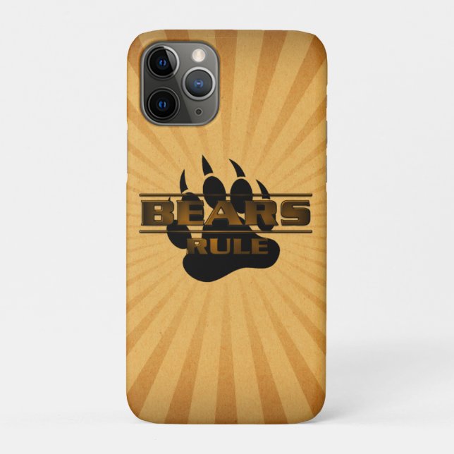 Gorgeous and Very Cool Bears Rule Bear Paw Case-Mate iPhone Case (Back)
