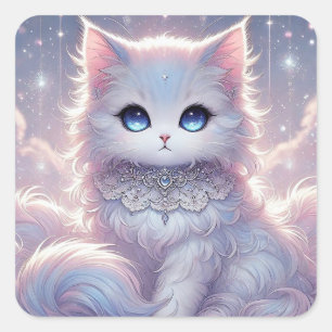 Gorgeous Angel Princess Cat Square Sticker