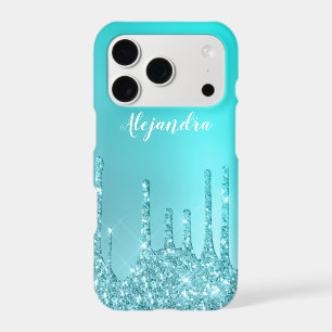 Gorgeous aqua blue mint & turquoise glitter drips
