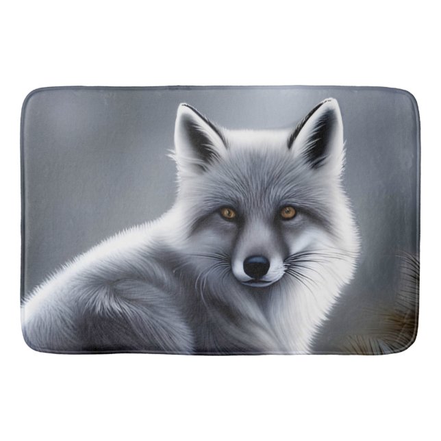 Gorgeous Artic Fox  Bath Mat (Front)