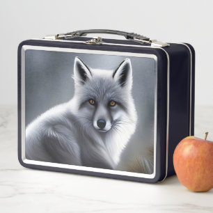 Gorgeous Artic Fox Metal Lunch Box