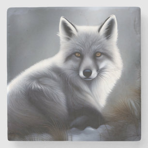 Gorgeous Artic Fox Stone Coaster