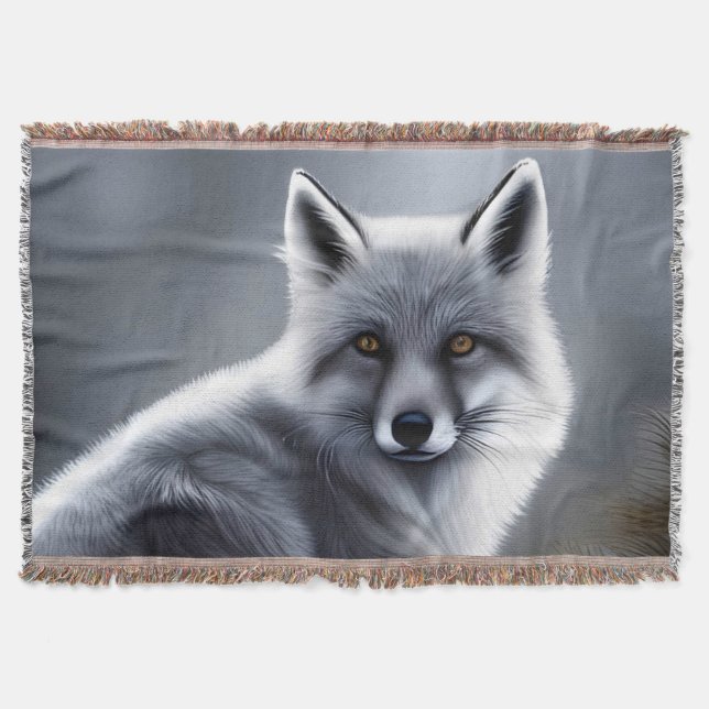 Gorgeous Artic Fox  Throw Blanket (Front)