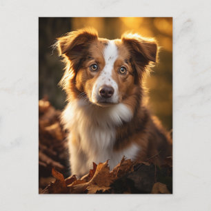 Gorgeous Autumn Austrailian Shepherd Postcard