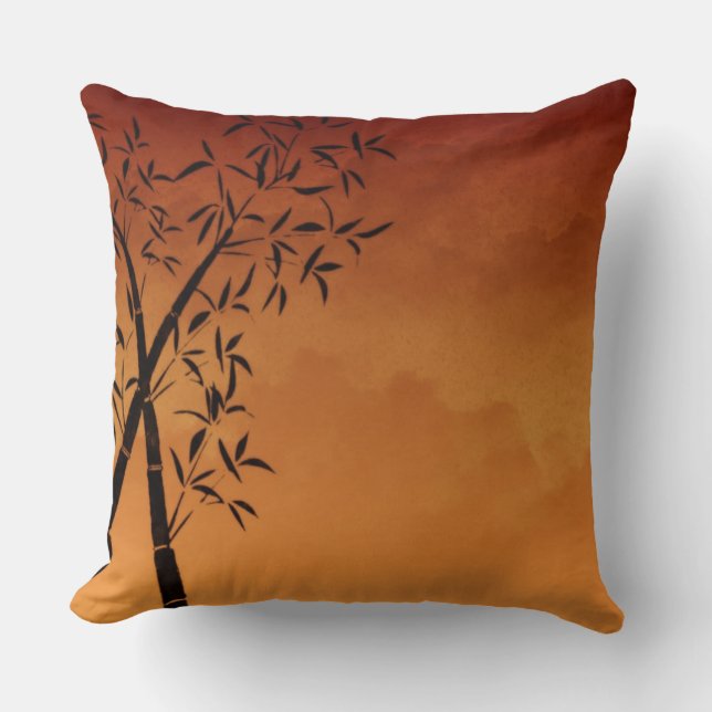 Gorgeous Bamboo and mountain view Cushion (Front)